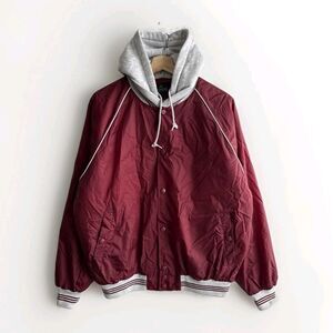 Vintage RedHead Hooded Men’s Medium Red Varsity Style Jacket Full Zip Quilted